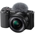 thumbnail image 2 of Sony ZV-E10 Mirrorless Camera with 16-50mm Lens (Black) + 128GB Memory Card + Filter Kit + Case + ZeeTech Accessory Bundle, 2 of 5