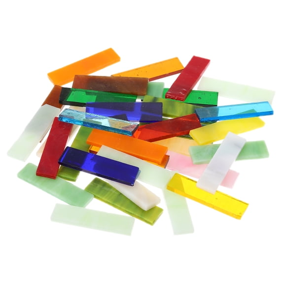 Stained Glass Strip, Multicolor Mosaic Tiles 100g/3.53 oz