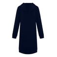 thumbnail image 4 of Zip Up Hoodies Womens Long Sleeve Long Tunic Sweatshirts Oversized Fleece Casual 2026 Fall Jacket Coat with Pocket Navy M, 4 of 7