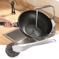 thumbnail image 4 of Classic Kitchen Accessories, 1PCS Scrubber with Handle Comes 1PCS Short Handle Stainless Scrubber with 1PCS Replacement Wire Scrubber for Pots and Pans, 4 of 5