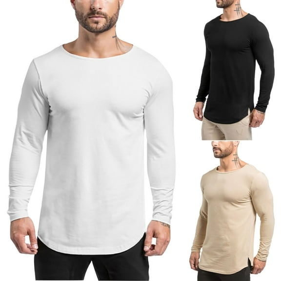 ZZwxWA Compression Shirt Men Slim Fit Long Sleeve Muscle Running T-Shirts Gym Bodybuilding Stretch Workout Athletic Tee Tops Holiday Gift Finder