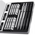 thumbnail image 1 of czcpp-4PCS Metal Mechanical Pencils Set with Case, 0.5mm & 0.7 mm Artist Pencil with 8 Tubes (480PCS) HB Lead Refills, 3 Erasers,9 Eraser Refills For Writing Drafting, Drawing, Black & Sliver, 1 of 4