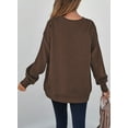 thumbnail image 6 of Eytino Sweatshirts for Women Oversized Sweatshirt Fall Long Sleeve Tops Casual Crewneck Sweatshirts with Pockets Brown, 6 of 11