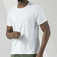 thumbnail image 5 of BOBOGOJP Chemise de Travail Homme Manches Courtes Col Rond Ample Décontractée (Blanc,TTG), 5 of 5