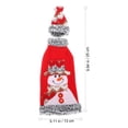 thumbnail image 4 of 4 piezas de franela gris cubierta de botella de vino recortada Funda de botella de Navidad con decoración de mesa con tapa (Santa y muñeco de nieve), 4 of 6