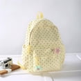 thumbnail image 4 of HUISZJ Polka Dot Backpack, Nylon Shoulder Bag with Pendant, Large Capacity Travel Daypack for Work Travel Outdoor (Yellow), 4 of 6