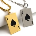thumbnail image 2 of Playing Card Poker Spade Ace Necklace Goldeen/Silver Color 14K Yellow Gold Pendant With Chains Fashion Jewelry Christmas Gift, 2 of 7