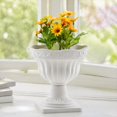 Roman Column Front fuxzkrlz White Urn Planter Pot, Tall Vintage Roman Column Flowerpot ...