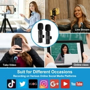 JYX Dual Wireless Lavalier Microphone for iPhone Clip-on Mini Lapel Mics with Clip for Vlog, YouTube, Online Class