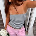 thumbnail image 2 of Horkkom Tube Tops for Women Summer Backless Striped Print Strapless Tops Going Out Bandeau Tops M, Gifts for Women, 2 of 10
