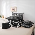 thumbnail image 6 of Homewish Geometric Zebra Striped 7-Piece Bedding Comforter Set,Wild Animal Zebra King Bedding Sets,White Black Bed Sheets For Boys Teens,Luxury Bedroom Decor Reversible, 6 of 8