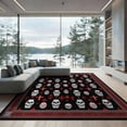 thumbnail image 2 of ODIKA 8'x10' Washable Area Rug Durable, Non-Slip Halloween Gothic Coffin Skull Spooky Web Bat Cross Decorations for Living Room, Under Sectional, Family, 2 of 7