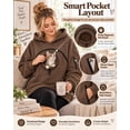 thumbnail image 4 of Pet Carrier Hoodie with Dog Pouch, Sweatshirt Cat Carrying Pocket Hoodie | Zippered Front Carrier for Small Dogs & Cats, Kangaroo Side Pocket, Sleeve Storage Big Size Soft(Brown,2XL), 4 of 9