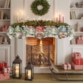 thumbnail image 6 of Black Christmas Fireplace Mantle Scarf, Rustic Winter Gnomes Snowflake Xmas Tree Mantel Cover Table Runner for Home Living Room Door Window, Indoor Outdoor Holiday Party Decor 17" x 70", 6 of 8