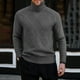 thumbnail image 2 of Gibobby Suéter ligero hombre Suéter de punto con cuello de chal para hombre, cuello alto, ajuste delgado, manga larga, suéter casual(Gris,G), 2 of 3