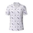 thumbnail image 2 of Daiia Lavender Flowers Pattern Men’s Polo Shirts,Solid Deck Shirt,Classic Fit, Breathable Cotton Polo for Casual and Sport Wear-XX-Large, 2 of 7