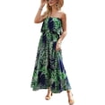 thumbnail image 1 of Vestidos de verano para mujer Vestido largo bohemio sin tirantes de porcelana azul y blanca, 1 of 6