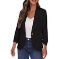 thumbnail image 6 of Baberdicy Womens Blazer Women Suit Solid Color Open Front Office Jackets Plus Size Long Sleeve Summer Work Office Cardigan with Pockets Women's Blazers & Suit Jackets Black, 6 of 8