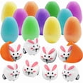 thumbnail image 2 of JZCHUNTOY Easter Surprise Egg Set 48 PCS, 24 Expression Rabbit Figurines & 24 Small Egg Shells, Bright Color Cute Design, Festive Gift for Easter Egg Hunt, Party Favor Home Holiday Activities, 2 of 3