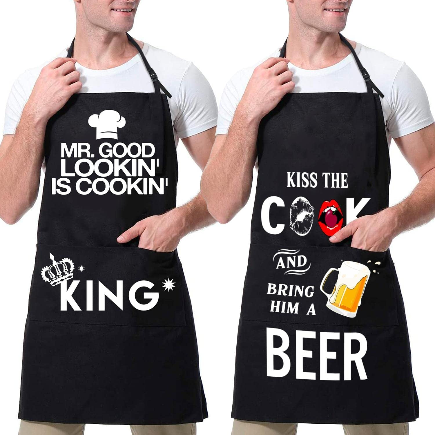 Miracu Funny Apron for Men, Cooking Aprons for Women - Christmas, Birthday  Chef Gifts for Men, Dad, Boyfriend, Husband, Mom, Wife, Baker, Her - Fun