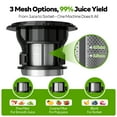 thumbnail image 2 of Aeitto Cold Press Juicer, Juicer Machines with 5.9" Extra Wide Feed Chute, 3-IN-1 Strainers (Juice & Sorbet & Nut Milk), Slow Masticating Juicer Easy to Clean, High Juice Yield, 2 of 10