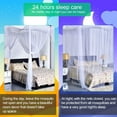 thumbnail image 3 of BUZIFU Mosquito Net 4 Corner Post Bed Canopy Bed Mosquito Netting Mesh Canopy Bedding Net Large Tent Hanging Mosquito Mesh Net Bedroom Canopy Curtains with Hooks for Single to King Size Double Beds, 3 of 8