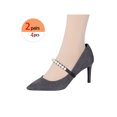 thumbnail image 4 of INSPIRE CHIC Women's Shoe Strap Belt Band with Pearls Elastic Shoe Strap White-black M, 4 of 4