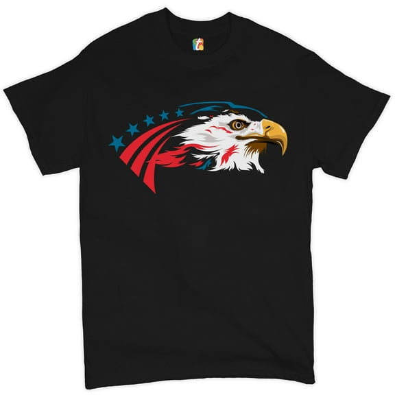 Tee Hunt American Bald Eagle T-Shirt 4th of July Stars and Stripes Men's Novelty Shirt