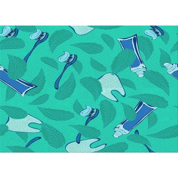 Ahgly Company Indoor Rectangle Patterned Dark Turquoise Green Area Rugs, 7' x 10'