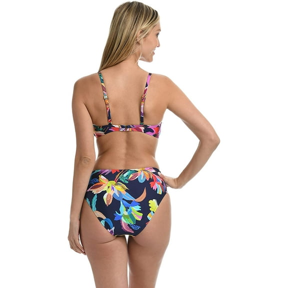 La Blanca Women's Standard Underwire Draped Over The Shoulder Bikini Swimsuit Top, Indigo//by The Sea, 6