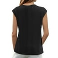 thumbnail image 3 of MIXUE Womens Summer Tops Summer Solid Color Round Neck Hollowed Out Sleeveless Fashion Casual Loose Pullover T Shirts Daily-Wear,Black,XL, 3 of 7