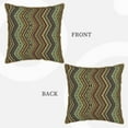thumbnail image 4 of Housses de Coussin Décoratives en Velours Lot de 2, Housse de Coussin Carrée Douce avec Fermeture Éclair Invisible Style Ethnique Rétro Rayures, 16"x16 Pouces, 4 of 6