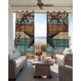 thumbnail image 6 of Texas Star Vintage Blackout Curtains for Bedroom Living Room Darkening Curtains 84 Inch Length 2 Panels Set Berry Turquoise Green Brown Wooden Window Curtain Window Treatment Grommet Drapes 42"x84", 6 of 9