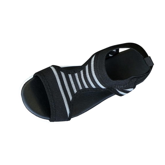 Wensltd Women's Summer Sandals Casual Open Toe Slide Sandals Comfort Lightweight Walking Athletic Sandals Black