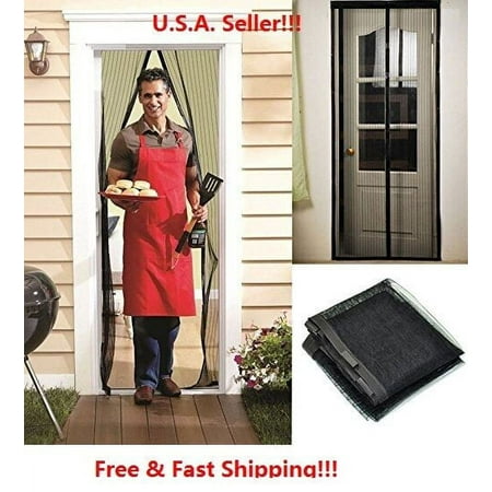 Screen Door Hands-Free Black Magic Mesh magnets For Pets STOP Bug Mosquito Fly
