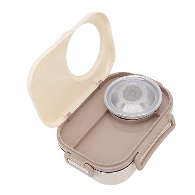 Caja De Lonchera De Acero Inoxidable Doble Capa Termal Contenedores De Compartimentos Aislados Para Estudiantes Picnic De La Escuela De Niños De 1450 Ml Forma De La Cámara