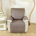 thumbnail image 2 of XUELC Non Slip Recliner Chair Cover- Waterproof Faux Suede Recliner Cover  Recliner Slipcovers with Elastic Straps for Pets and Kids 23.4in Brown, 2 of 14