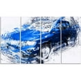 thumbnail image 2 of Design Art Blue Tuner Car, 4 Panels, 48" x 28", 2 of 2