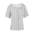 thumbnail image 7 of Xdegoge Summer Tops for Women Under 10 Plus Size Tees Short Sleeve V Neck T Shirt Fashion Gradient Printed Summer Tunic Tops Loose Fit Casual Blouses Cancel Membership Save for Later, 7 of 7