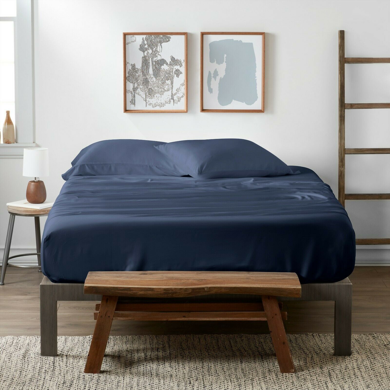 Queen 4 Piece Luxury Home Premium Ultra Soft Bamboo Luxury Bed Sheet Set 