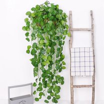 MixMart Artificial Hanging Plants, Fake Hanging Plants, Small Potted Hanging Plants Fake Plants Hanging Green Ivy Vines for Shelf Home Office Decor Indoor Outdoor, 95cm
