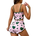 thumbnail image 2 of Xaqiouau Women Heart Print Pajama Set Cami Tank Top and Shorts 2 Piece Lounge Set Sleeveless Sleepwear Summer Casual Cute Outfit, 2 of 5