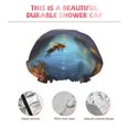 thumbnail image 4 of Yiaed Magical Bees Twilight River Print Reusable Shower Cap & Bath Cap & Lined, Oversized Waterproof Shower Caps Designed for all Hair Lengths, 4 of 7