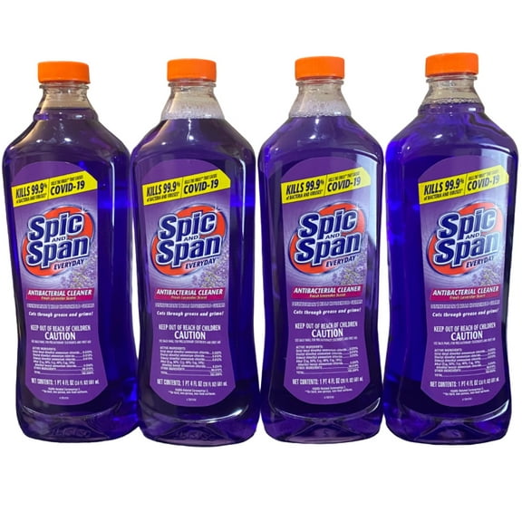 Spic and Span Fresh Lavender Scent Antibacterial Cleaner Refills , 20 oz. each ( 4 Pack )