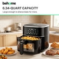 thumbnail image 2 of Behome 6QT Air Fryer, 8-in-1 Compact Airfryer for Roast, Broil, Dehydrate,Quick& Easy Meals,Visible Window,Black, 2 of 7