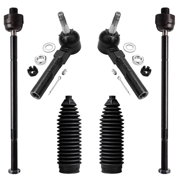 Detroit Axle - 6pc Front Tie Rods Kit for Chevy Uplander Buick Rendezvous Terraza Pontiac Montana Aztek Saturn Relay 4 Outer Inner Tie Rod Ends 2 Boots Replacement