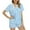 Blue, variant on Pajamas for Women, Button Down Pajama Tops and Shorts Set Soft Summer Silky Solid Pjs Sleepwear Sets,S-2XL