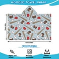 thumbnail image 2 of Blue Baseball Gear Pattern Hooded Bath Towel，50"x30" for Ages 3 To 12 Kids, Quick Dry Lightweight Soft Microfiber Hood Beach Towel Cover Up for Kids, 2 of 7