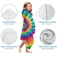thumbnail image 7 of Colorful Rainbow Tie Dye Spiral Pattern Hooded Bath Towel，60"x35" for Ages 3 To 12 Kids, Quick Dry Lightweight Soft Microfiber Hood Beach Towel Cover Up for Kids, 7 of 7