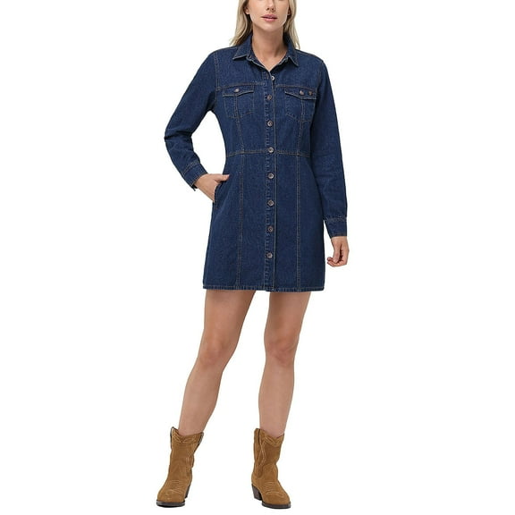 Frye Women's Long Sleeve Denim Mini Dress